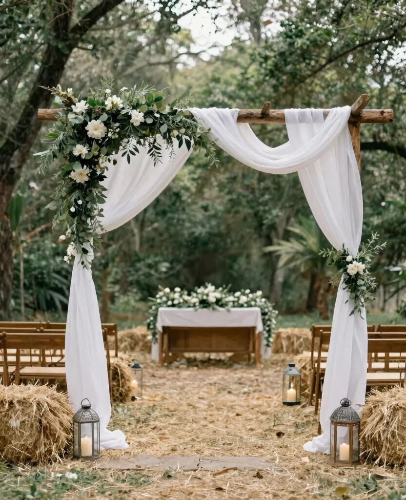 Create a Stunning Rustic Charm Wedding Decor: 20 Ideas to Inspire Your Big Day - 7. Outdoor Ceremony Decor 1