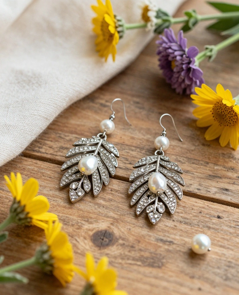 Creative Bohemian Bridal Set Ideas for a Truly Unique Wedding Experience - 2. Nature-Inspired Earrings 1