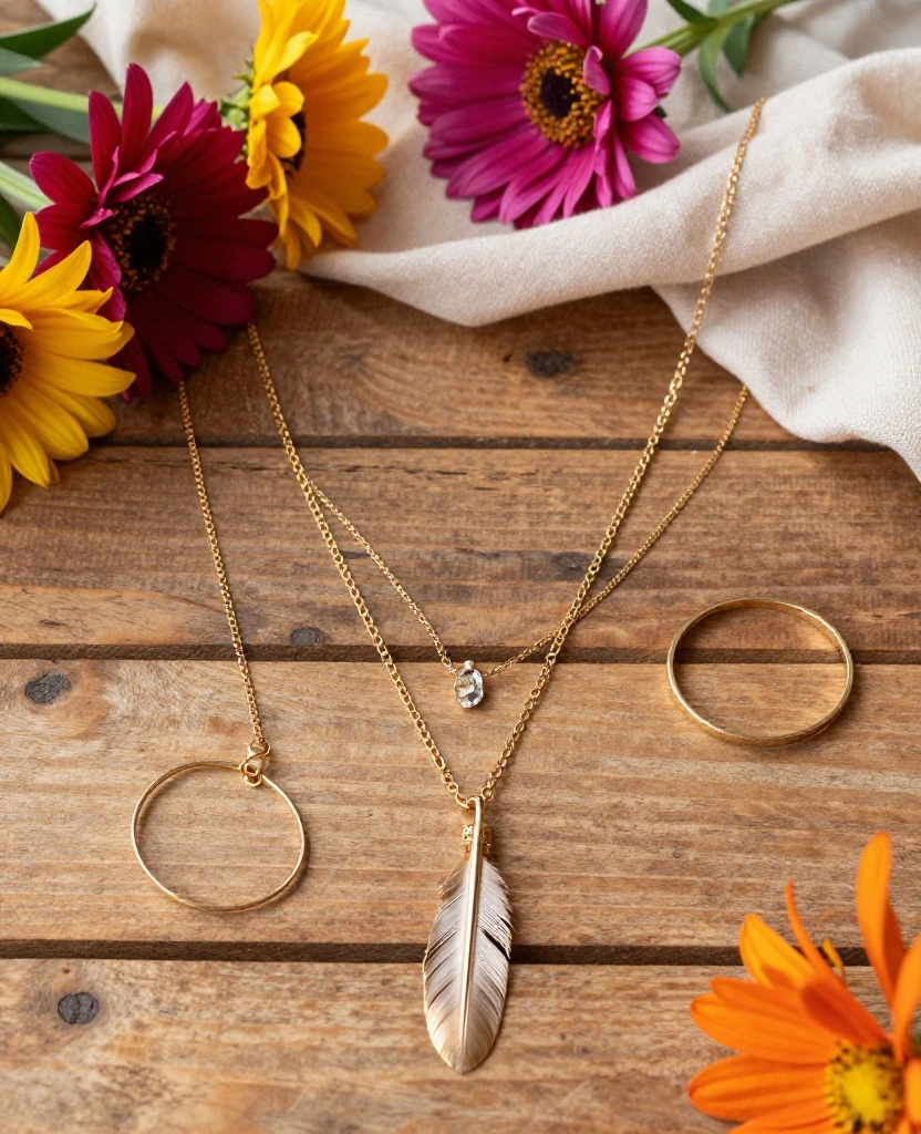 Creative Bohemian Bridal Set Ideas for a Truly Unique Wedding Experience - 3. Layered Necklaces 1