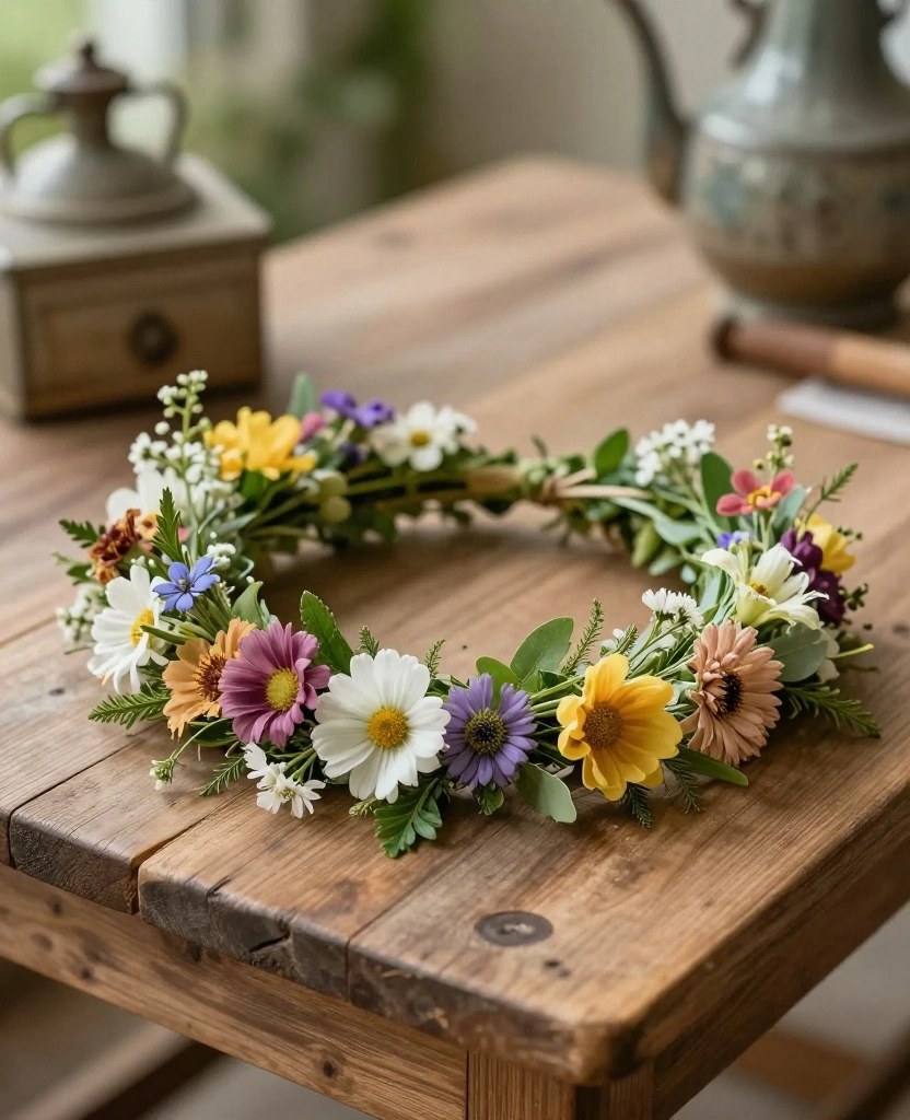 Creative Bohemian Bridal Set Ideas for a Truly Unique Wedding Experience - 5. Floral Crowns 1