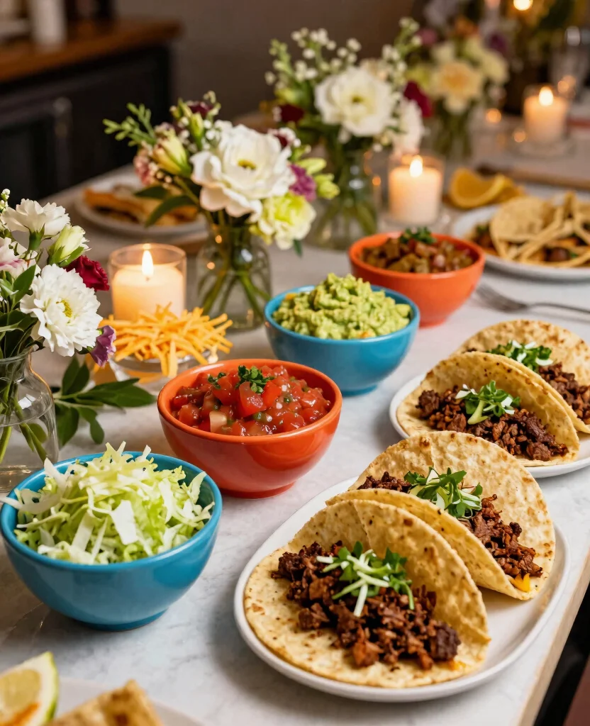 Delicious Wedding Reception Food Ideas to Wow Your Guests on a Budget - 2. DIY Taco Bar 1