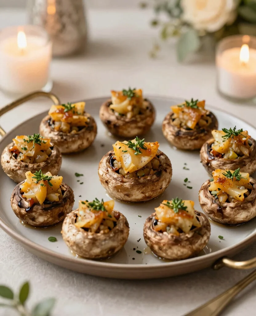 Delicious Wedding Reception Food Ideas to Wow Your Guests on a Budget - 7. Savory Stuffed Mushrooms 1
