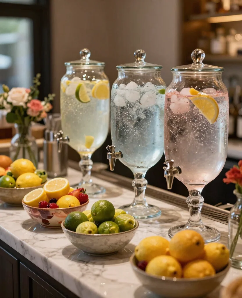 Delicious Wedding Reception Food Ideas to Wow Your Guests on a Budget - 8. Refreshing Sparkling Water Bar 1
