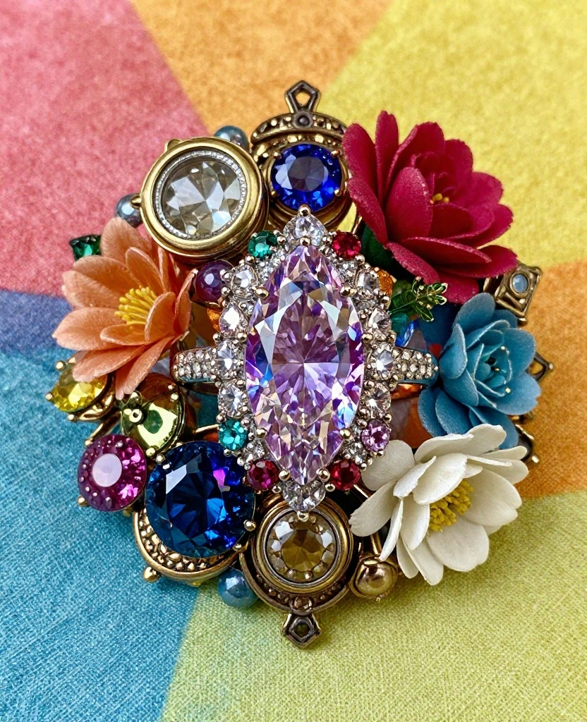 Discover Enchanting Marquise Engagement Ring Styles for Your Vintage-Inspired Wedding! - 10. Mixed Gemstone Marquise Ring 1