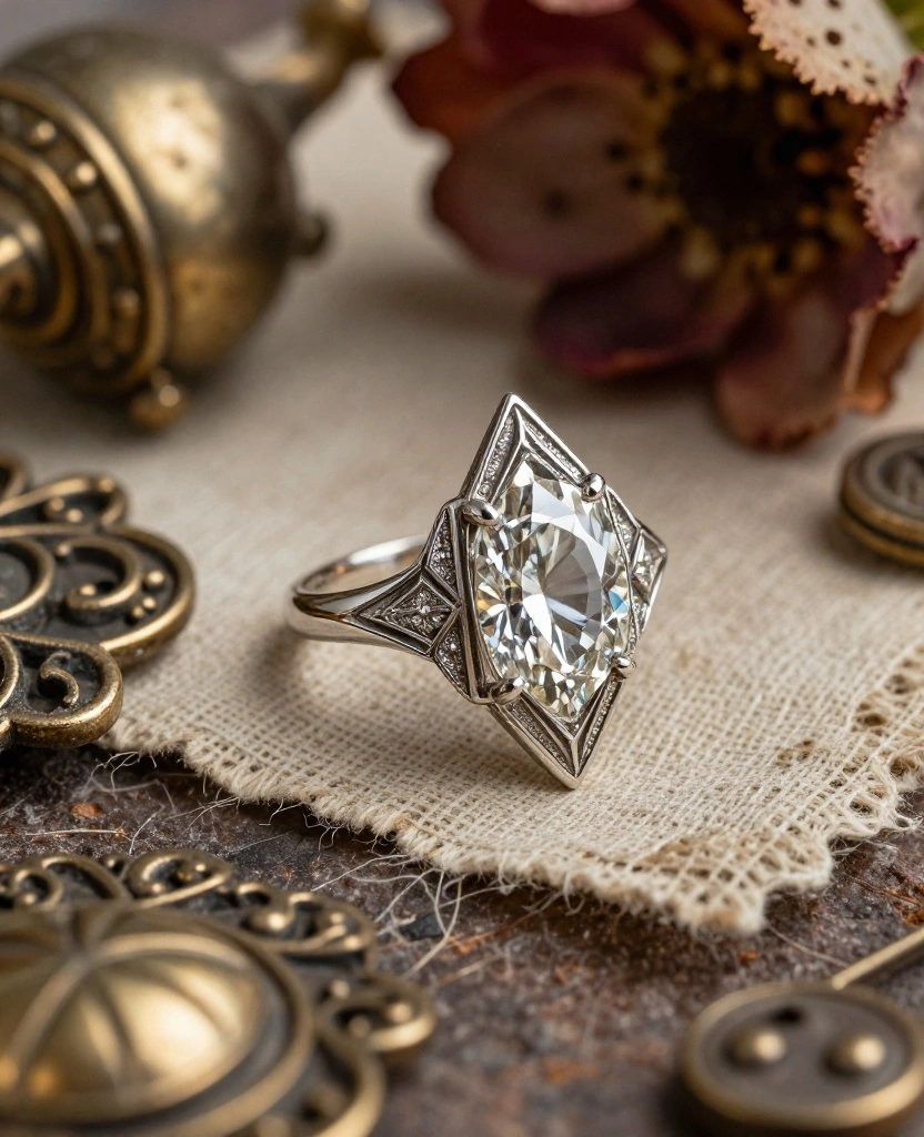 Discover Enchanting Marquise Engagement Ring Styles for Your Vintage-Inspired Wedding! - 3. Art Deco Marquise Ring 1