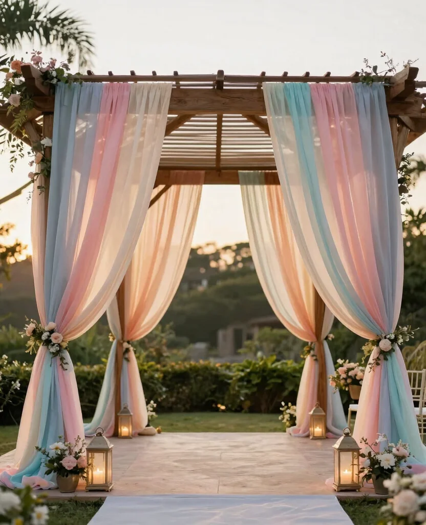 Dreamy Outdoor Wedding Decor Ideas to Elevate Your Special Day Under the Stars - 3. Elegant Drapery and Fabrics 1