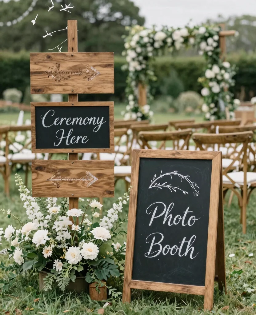 Dreamy Outdoor Wedding Decor Ideas to Elevate Your Special Day Under the Stars - 8. Personalized Signage 1
