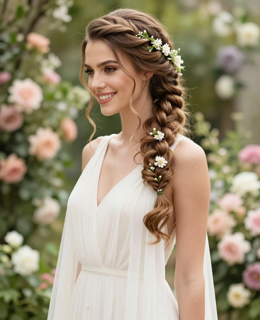 Effortless and Elegant: 10 Simple Braided Wedding Hairstyles for Your Big Day - 5. Half Up Braided Crown 1