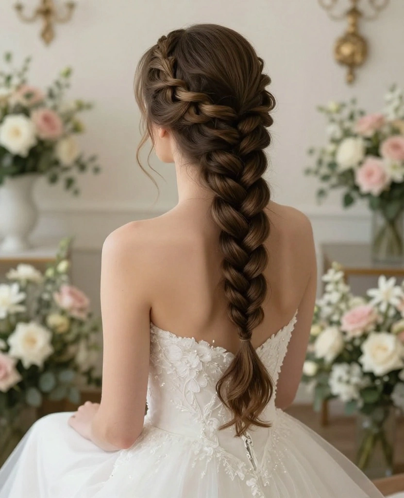 Effortless and Elegant: 10 Simple Braided Wedding Hairstyles for Your Big Day - 6. Waterfall Braid 1