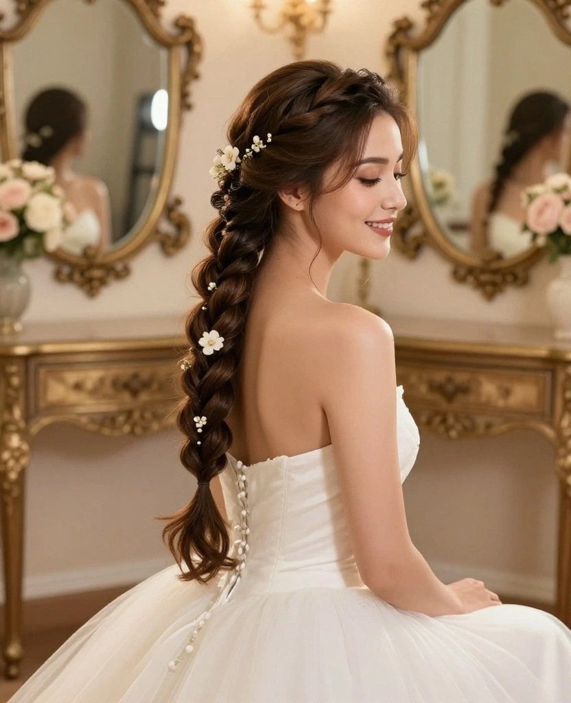 Effortless and Elegant: 10 Simple Braided Wedding Hairstyles for Your Big Day - 7. Twisted Half-Up Braid 1