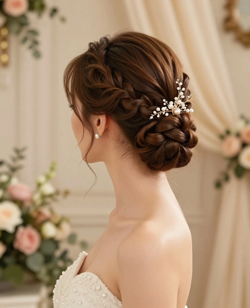 Effortless and Elegant: 10 Simple Braided Wedding Hairstyles for Your Big Day - 9. Bridal Braid Bun 1
