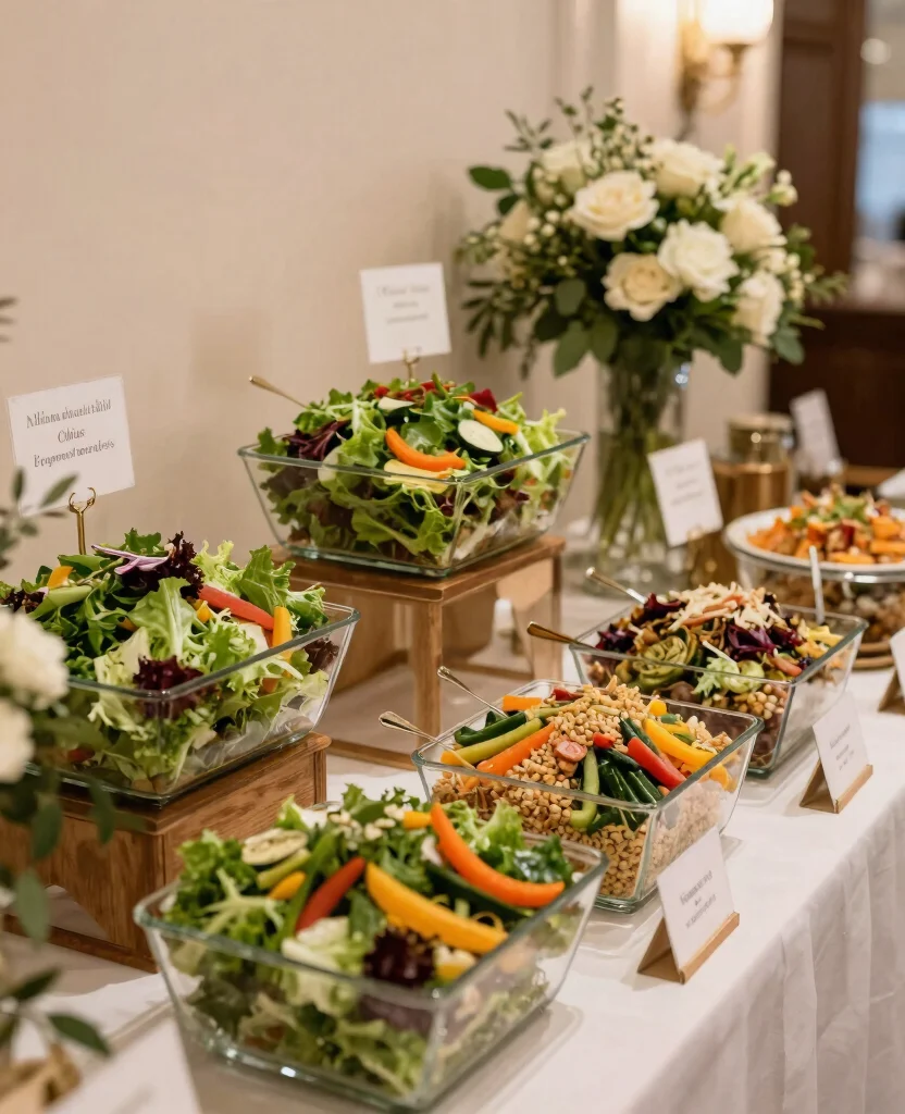 Elegant Wedding Food Ideas to Dazzle Your Dinner Guests at Receptions - 3. Elevated Salad Stations 1