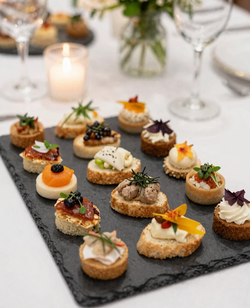 Elegant Wedding Food Ideas to Dazzle Your Dinner Guests at Receptions - 4. Sophisticated Canapés 1