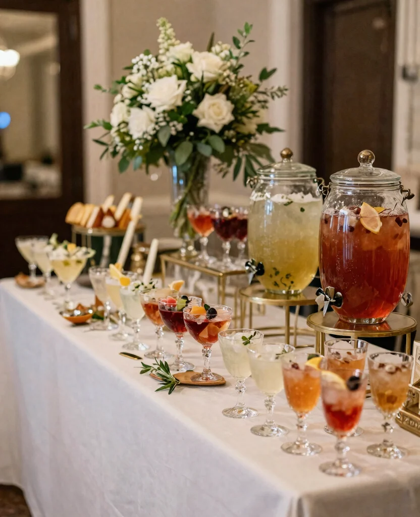 Elegant Wedding Food Ideas to Dazzle Your Dinner Guests at Receptions - 5. Themed Beverage Stations 1