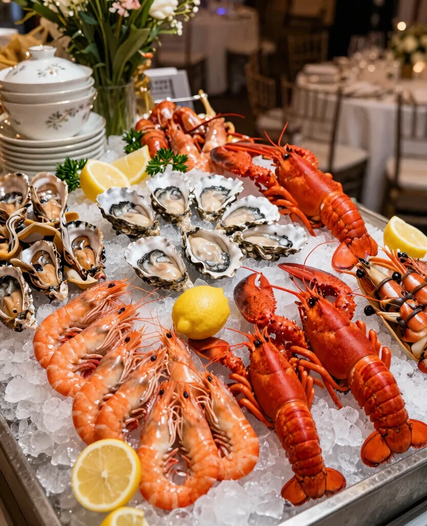 Elegant Wedding Food Ideas to Dazzle Your Dinner Guests at Receptions - 7. Lavish Seafood Displays 1