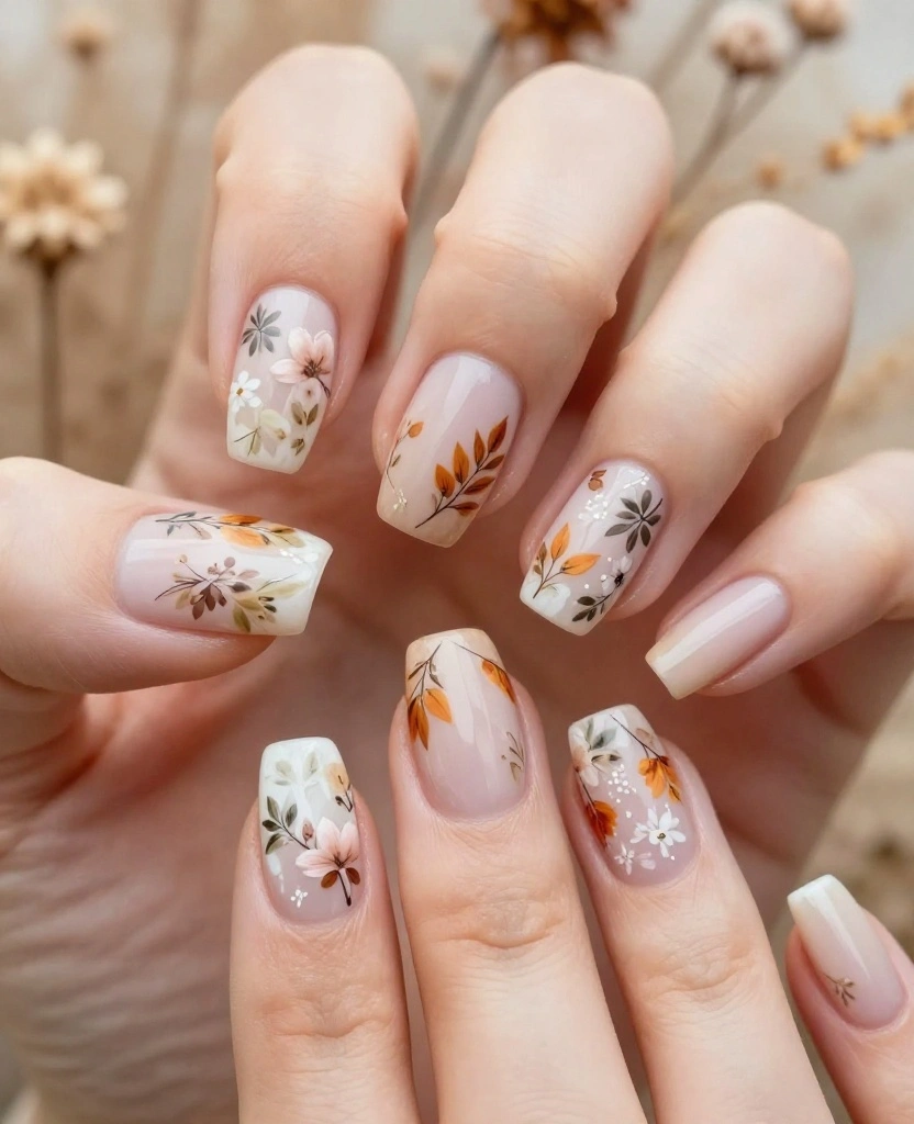 Elegant Wedding Nails for the Bride: 10 Stunning Ideas to Inspire Your Perfect Look - 10. Seasonal Themes 1