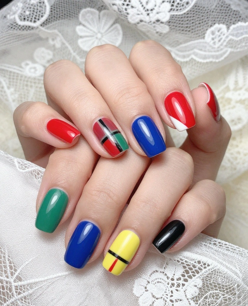Elegant Wedding Nails for the Bride: 10 Stunning Ideas to Inspire Your Perfect Look - 8. Artistic Geometric Designs 1