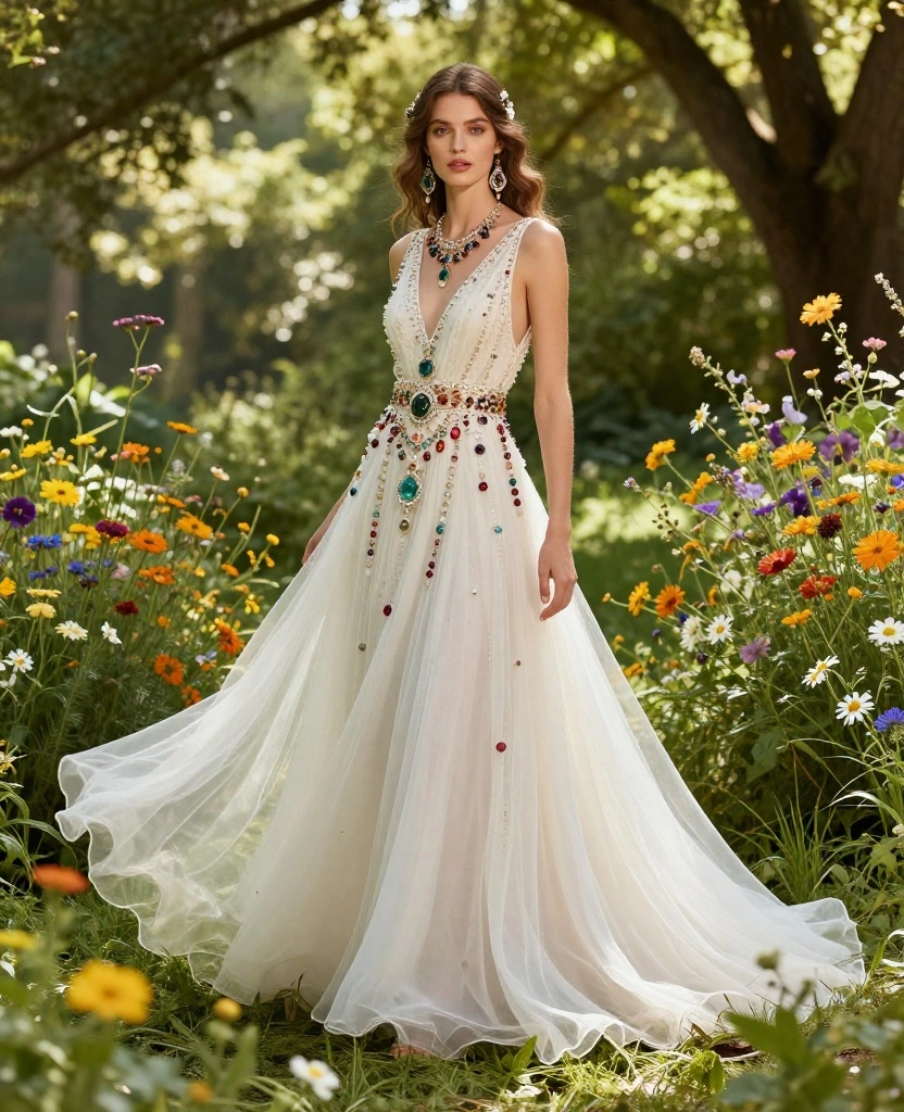Elevate Your Bridal Look with Stunning Honeymoon-Inspired Bridal Sets - 4. Bohemian Dreams: Free-Spirited Styles 1