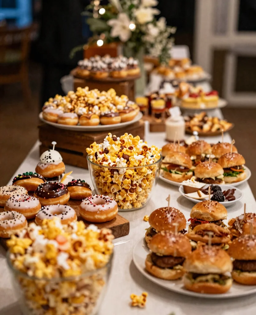 Elevate Your Celebration with Gourmet Wedding Food Stations for Unforgettable Moments - 10. Late-Night Snack Stations: A Sweet Surprise 1