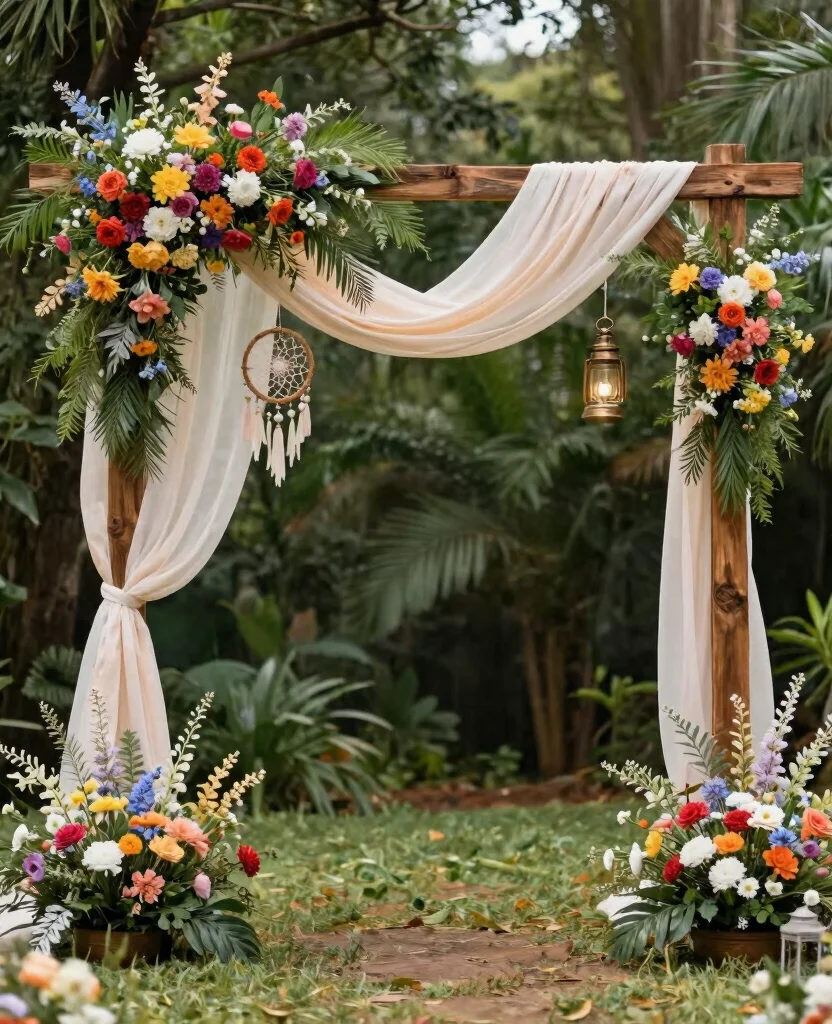 Elevate Your Celebration with Stunning Bohemian Wedding Decor Ideas for a Dreamy Ceremony - 5. Unique Ceremony Arches 1
