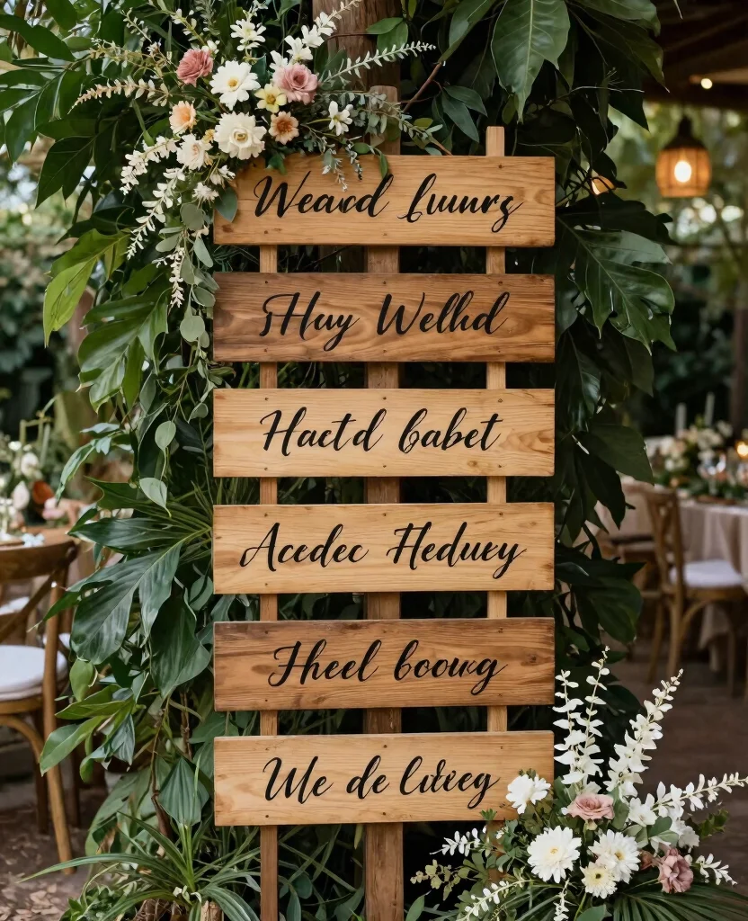 Elevate Your Celebration with Stunning Bohemian Wedding Decor Ideas for a Dreamy Ceremony - 6. Charming Signage 1