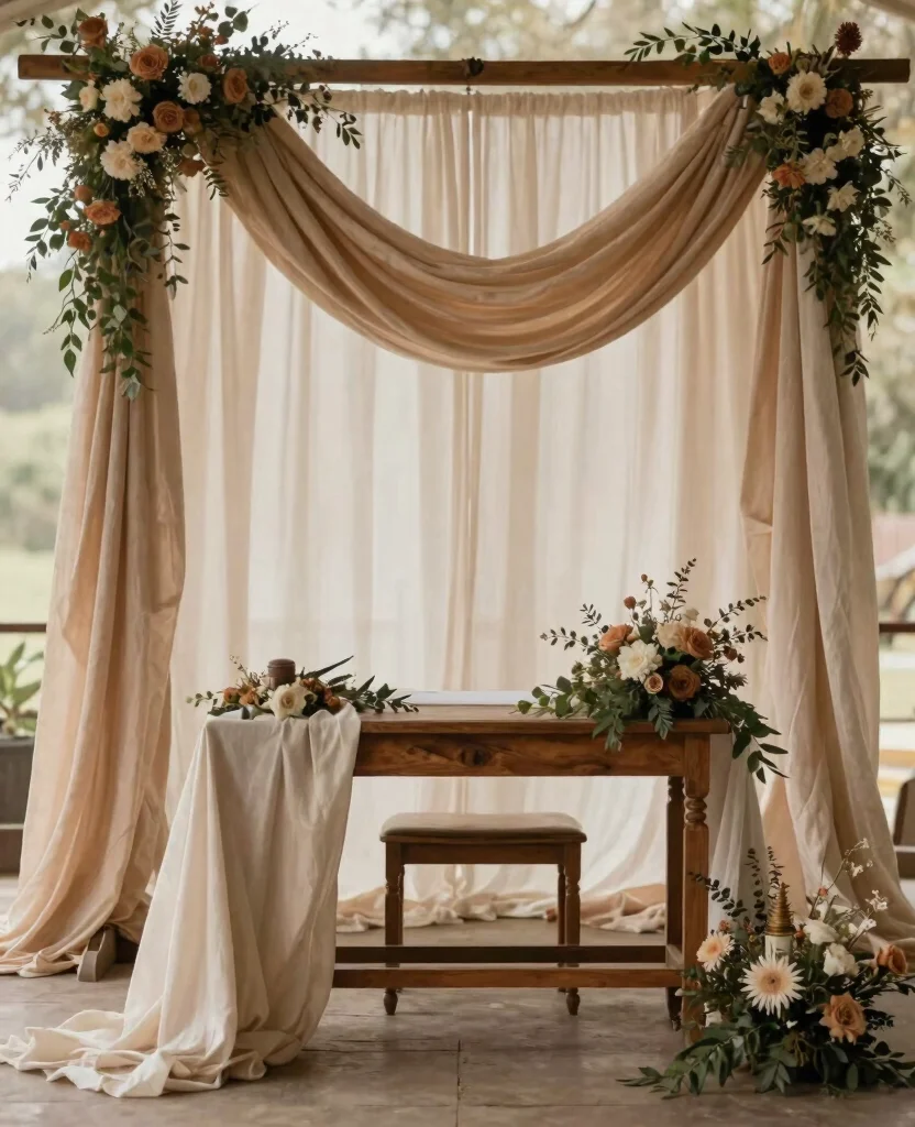 Elevate Your Celebration with Stunning Bohemian Wedding Decor Ideas for a Dreamy Ceremony - 7. Textured Drapery 1