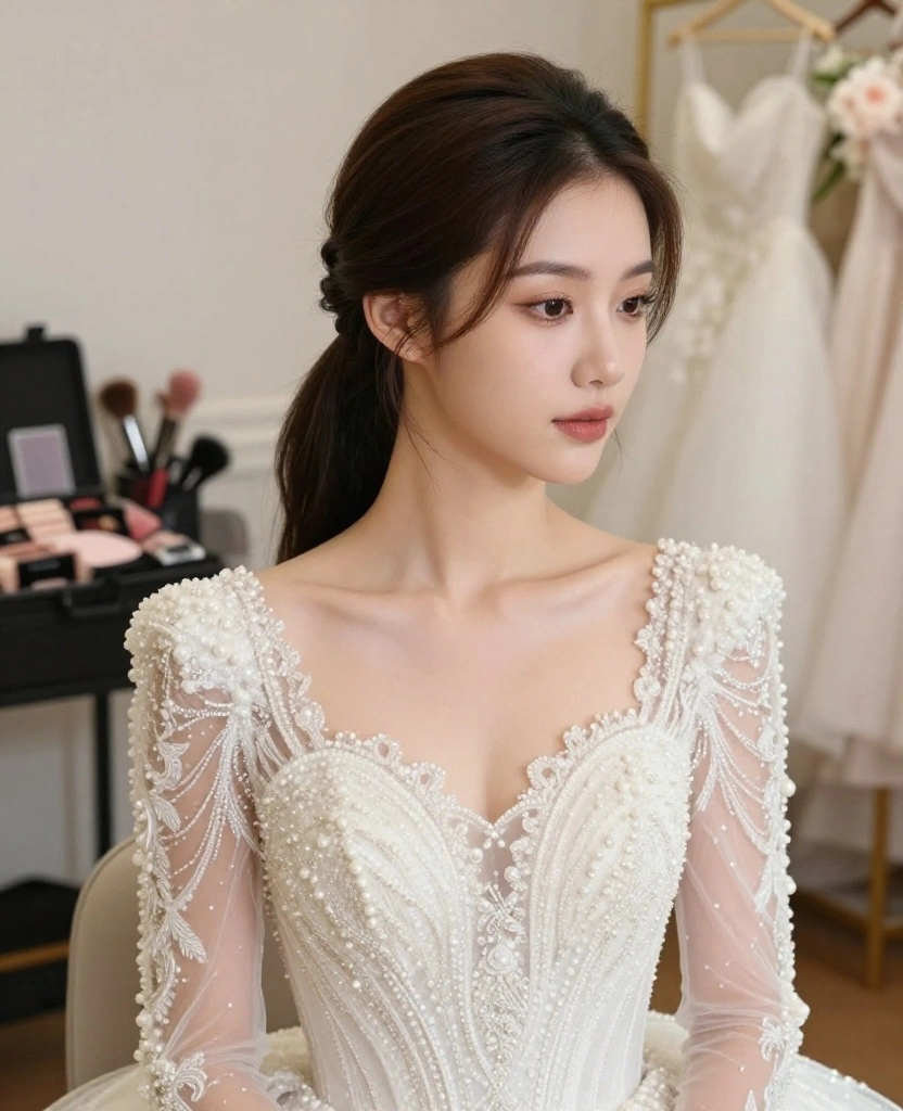 Elevate Your Look: Chic Sleek Ponytail Wedding Hairstyles for Modern Brides - 3. Sleek Ponytail with Face-Framing Strands 1