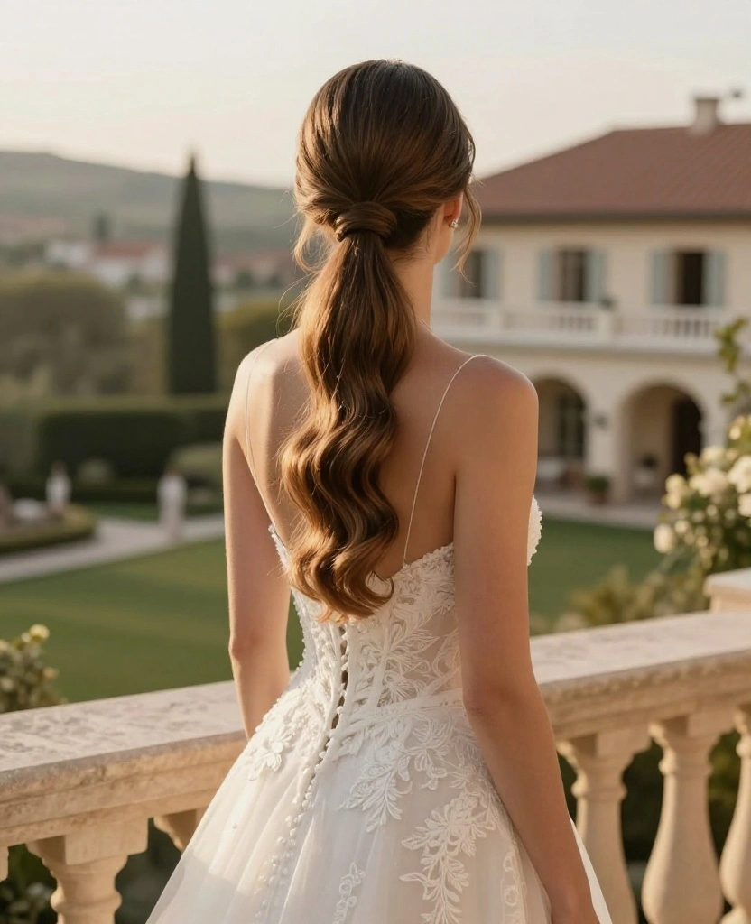 Elevate Your Look: Chic Sleek Ponytail Wedding Hairstyles for Modern Brides - 7. Sleek Ponytail with Textured Ends 1