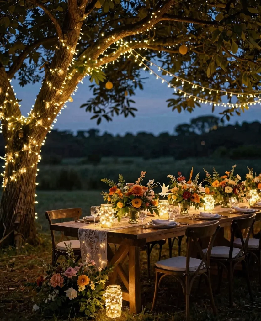 Enchanting Boho Outdoor Wedding Reception Lighting Ideas to Create Magical Evenings - 3. Ethereal Fairy Lights 1