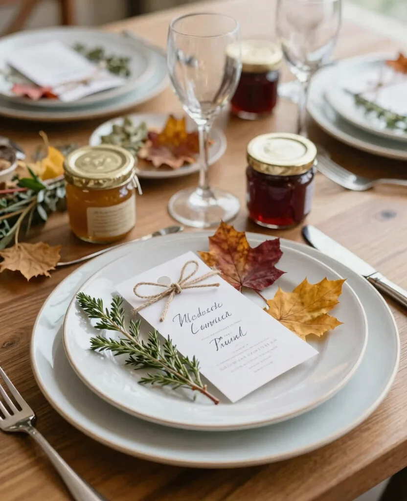 Enchanting Fall Wedding Table Decorations to Embrace Autumn's Rich Colors - 10. Creative Place Settings for Personal Touch 1