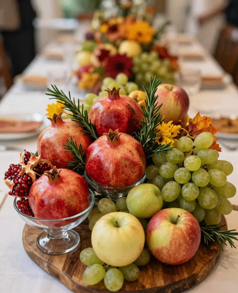 Enchanting Fall Wedding Table Decorations to Embrace Autumn's Rich Colors - 7. Seasonal Fruit as a Unique Centerpiece 1