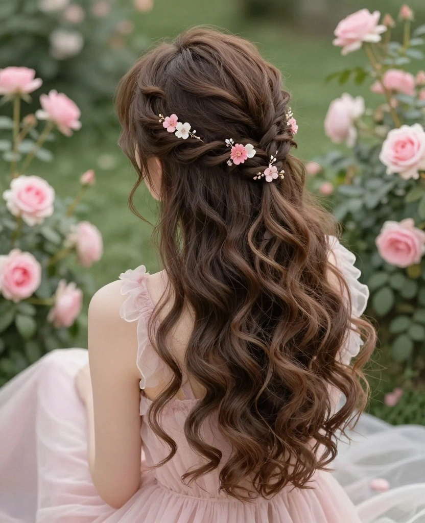 Enchanting Half Up Half Down Wedding Hairstyles for a Romantic Bridal Look - 2. Textured Half Up with Loose Waves 1