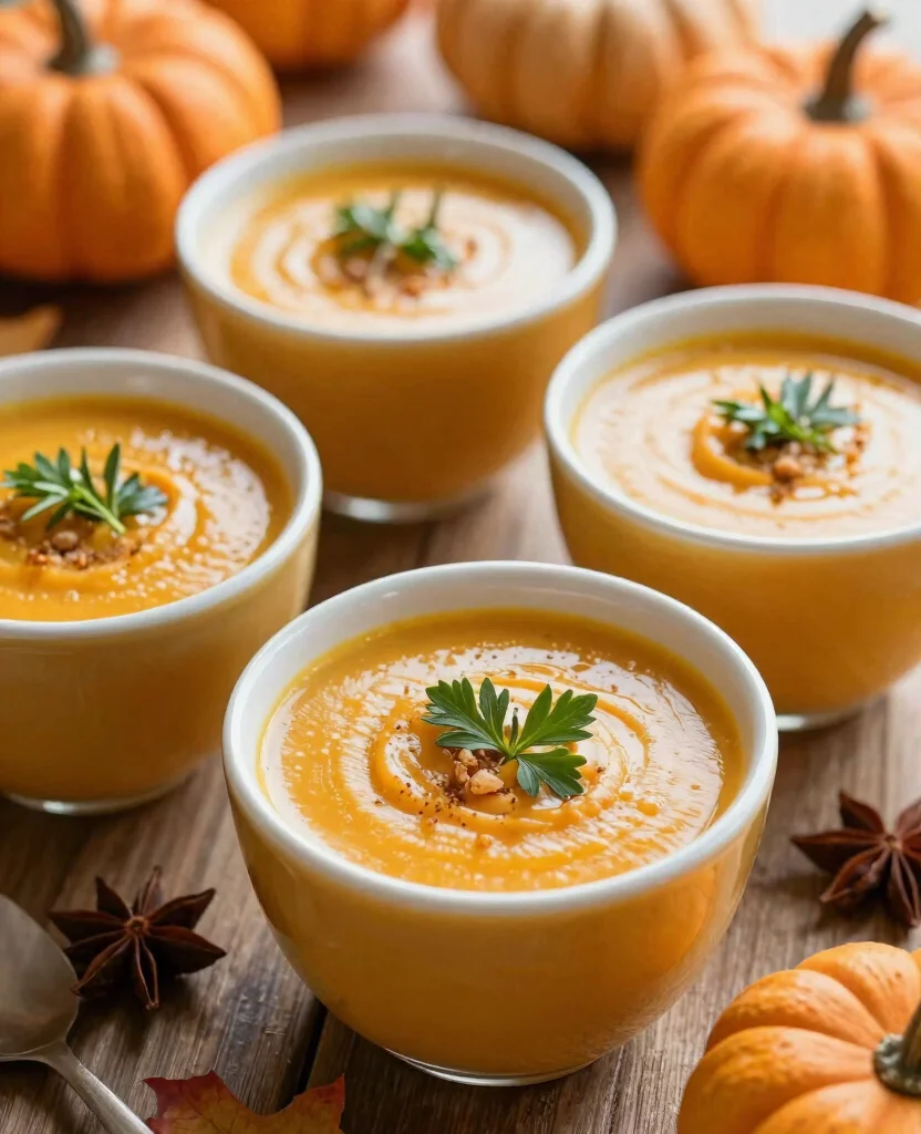 Fall-Inspired Wedding Menu Ideas That Will Wow Your Guests and Set the Mood - 1. Pumpkin Spice Soup Shots 1