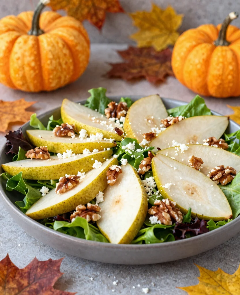 Fall-Inspired Wedding Menu Ideas That Will Wow Your Guests and Set the Mood - 6. Pear and Gorgonzola Salad 1