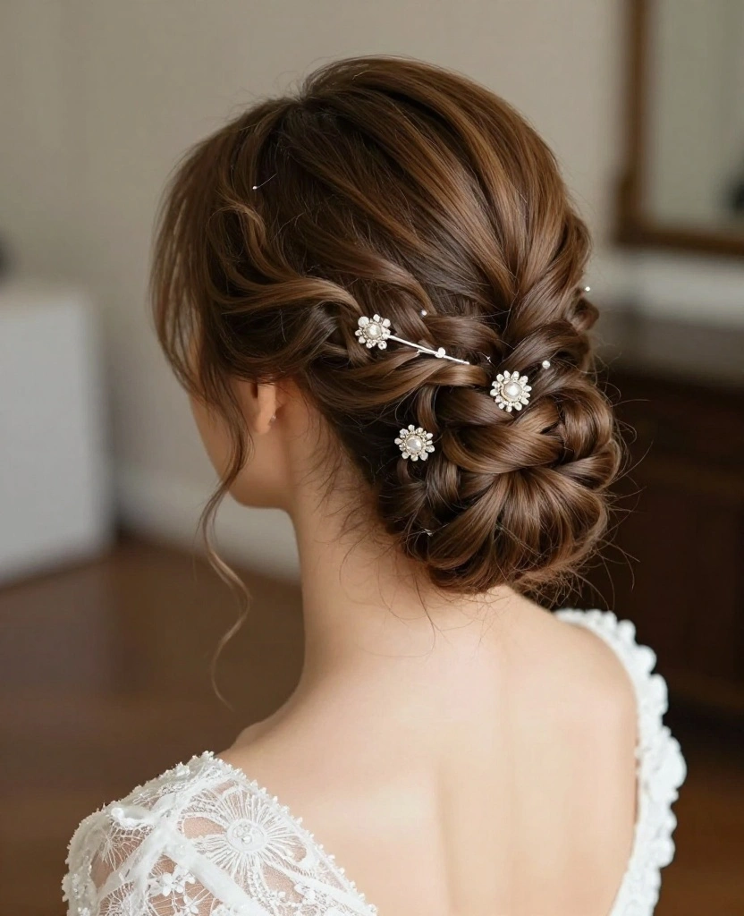 Gorgeous Braid Style Ideas: Bridal Hairstyles Perfect for Long Hair on Your Big Day - 7. Classic Bridal Bun with Braid 1