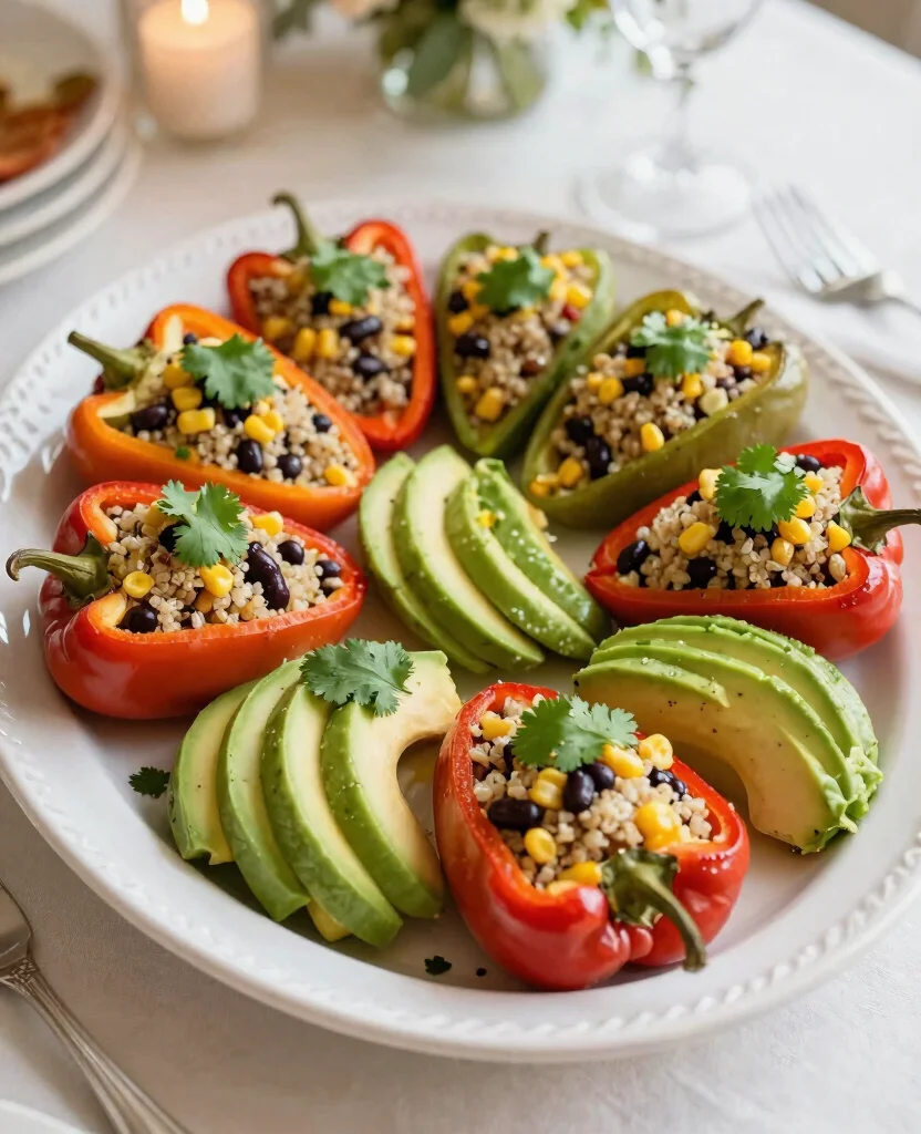 Inspiration for Delicious Vegan Wedding Meal Options That Will Wow Modern Couples - 5. Elegant Stuffed Peppers 1