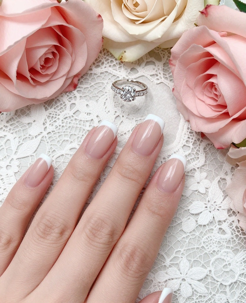 Simple and Elegant Wedding Nails Ideas for Every Bride's Perfect Day - 1. Classic French Tip 1