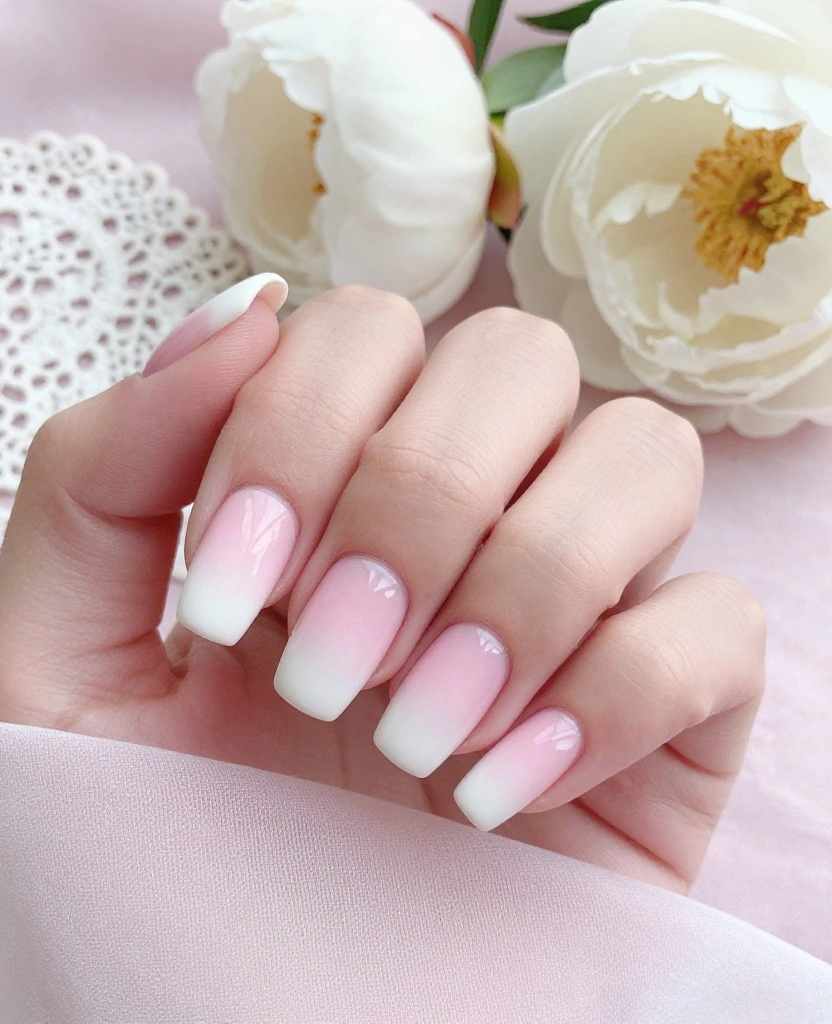 Simple and Elegant Wedding Nails Ideas for Every Bride's Perfect Day - 2. Subtle Ombre 1