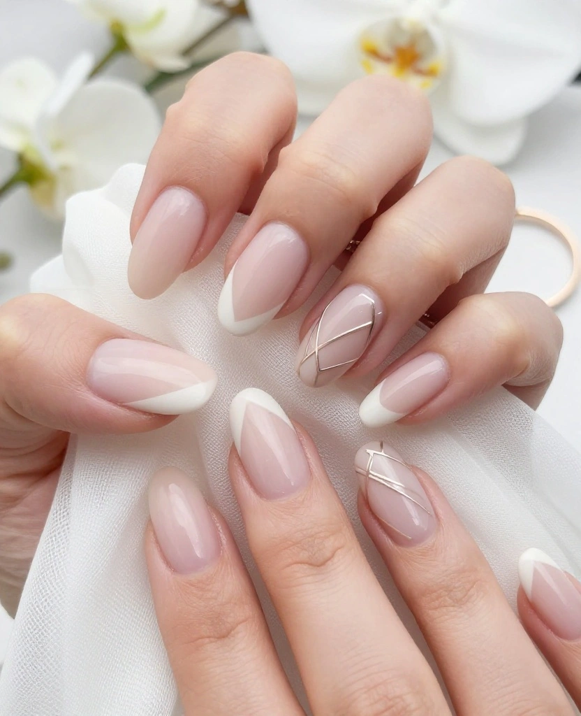 Simple and Elegant Wedding Nails Ideas for Every Bride's Perfect Day - 6. Elegant Negative Space 1