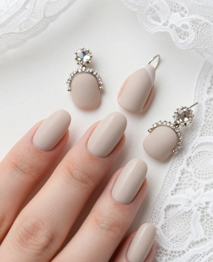 Simple and Elegant Wedding Nails Ideas for Every Bride's Perfect Day - 7. Sophisticated Matte Finish 1