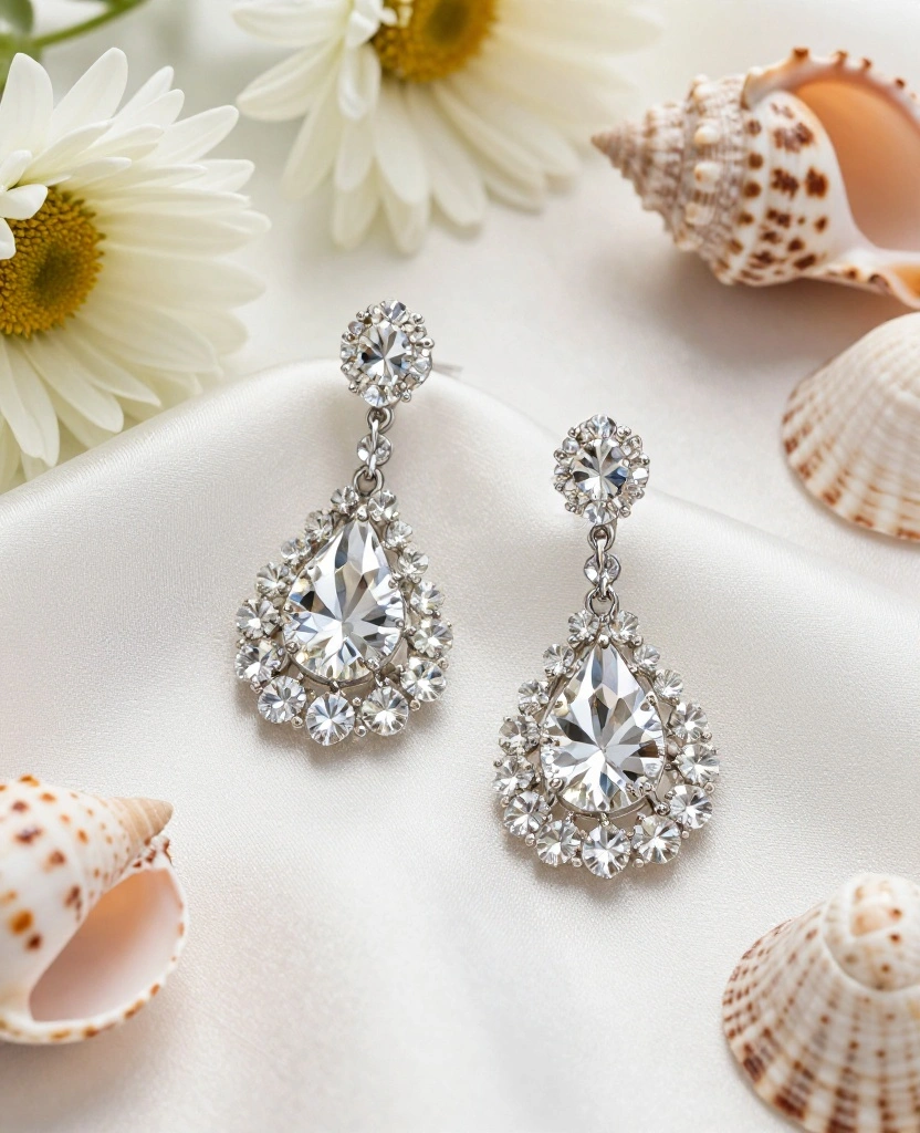 Stunning Destination Wedding Bridal Jewelry Ideas to Elevate Your Big Day - 2. Dazzling Crystal Earrings 1