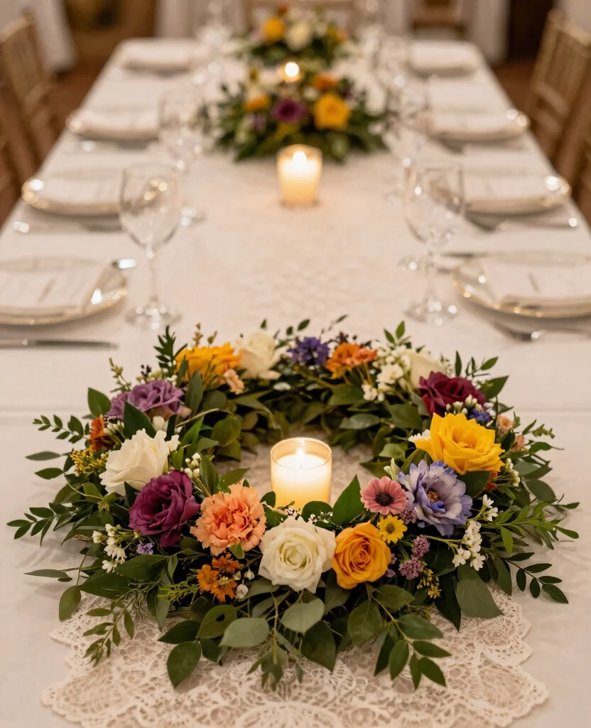 Stunning Elegant Wedding Centerpiece Ideas to Elevate Your Big Day Decor - 7. Floral Wreaths as Centerpieces 1