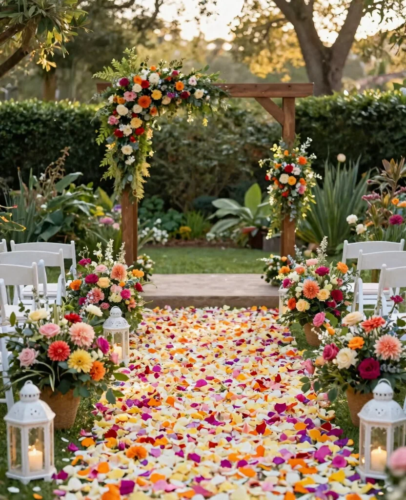 Stunning Outdoor Wedding Ceremony Ideas for a Magical Summer Celebration - 1. Floral Fairy Tale Aisle 1