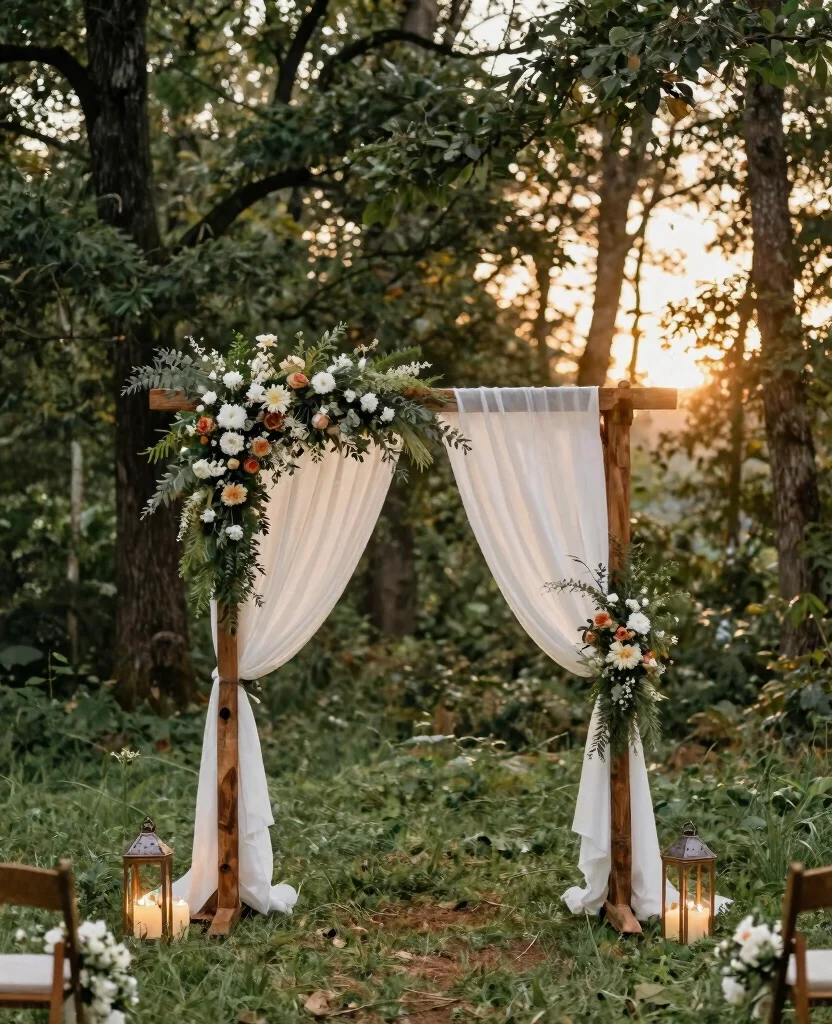 Stunning Outdoor Wedding Ceremony Ideas for a Magical Summer Celebration - 2. Rustic Charm with Wooden Arches 1