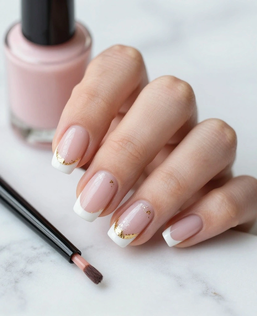 Stunning Short Wedding Nails Inspirations for Every Bride's Unique Style and Vibe - 1. Classic French Tips with a Twist 1