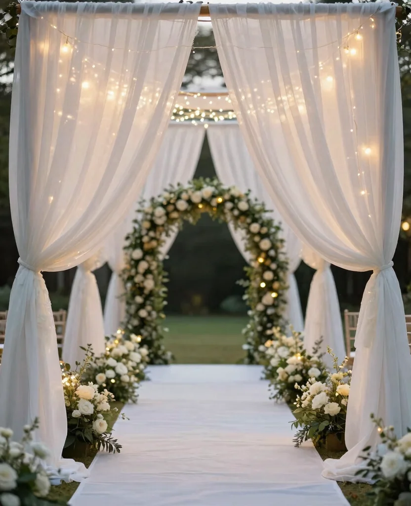 Stunning Wedding Aisle Decor Ideas That Will Leave Guests in Awe on Your Big Day - 2. Elegant Draping 1