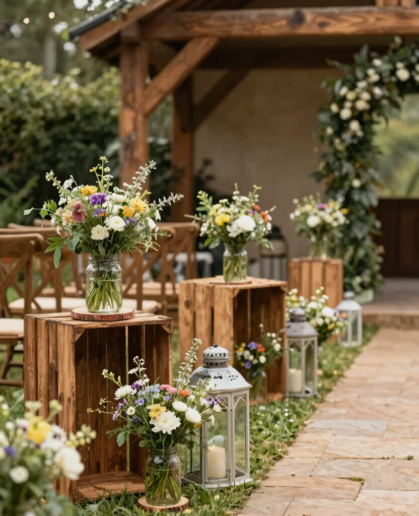 Stunning Wedding Aisle Decor Ideas That Will Leave Guests in Awe on Your Big Day - 3. Rustic Wood Elements 1