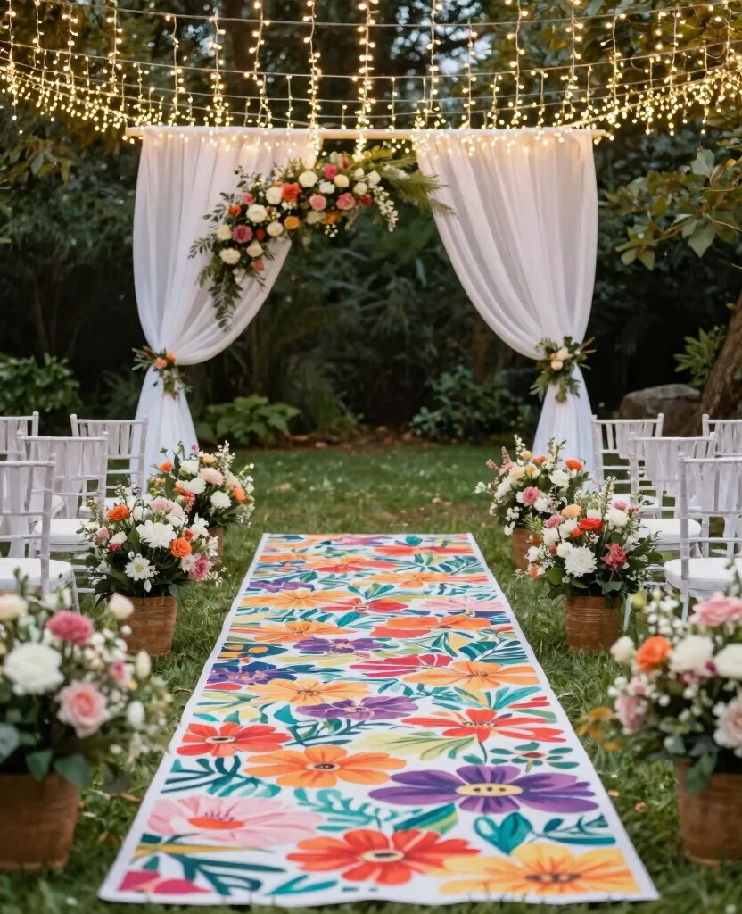 Stunning Wedding Aisle Decor Ideas That Will Leave Guests in Awe on Your Big Day - 5. Colorful Aisle Runners 1