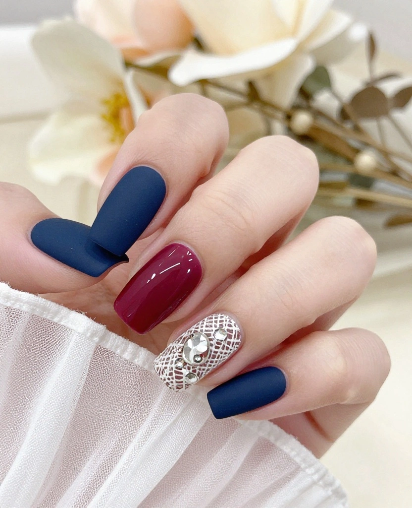 Stunning Wedding Nails Ideas for Brides: Elegant Looks for Your Perfect Day! - 8. Textured Accents 1