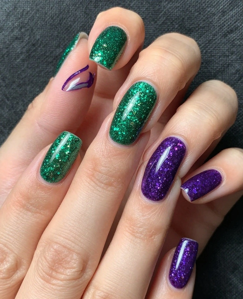 Stunning Wedding Nails Inspiration for Every Bride: 30 Ideas to Elevate Your Look - 12. Sparkling Jewel Tones 1